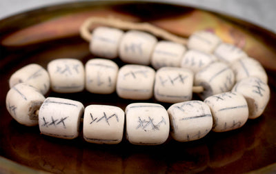 Carved Bone Beads