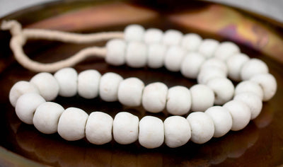 White Recycled Beads