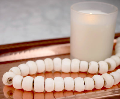 Round White Bone Beads