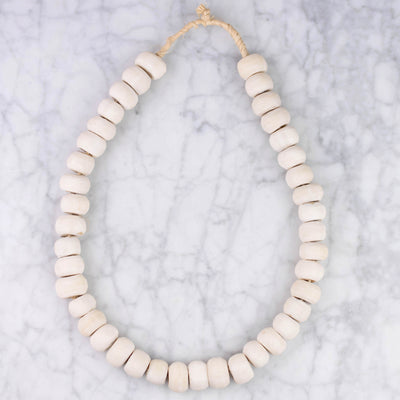 Round White Bone Beads