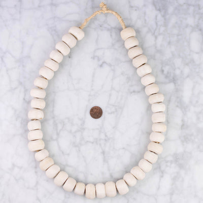 Round White Bone Beads