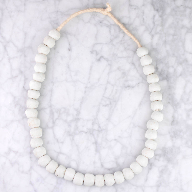 White Recycled Beads