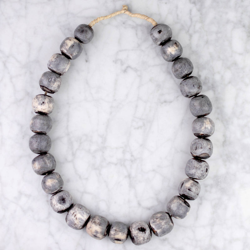 Round Grey Bone Beads