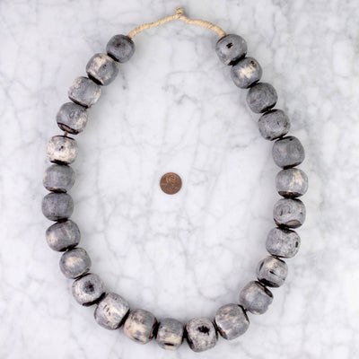 Round Grey Bone Beads